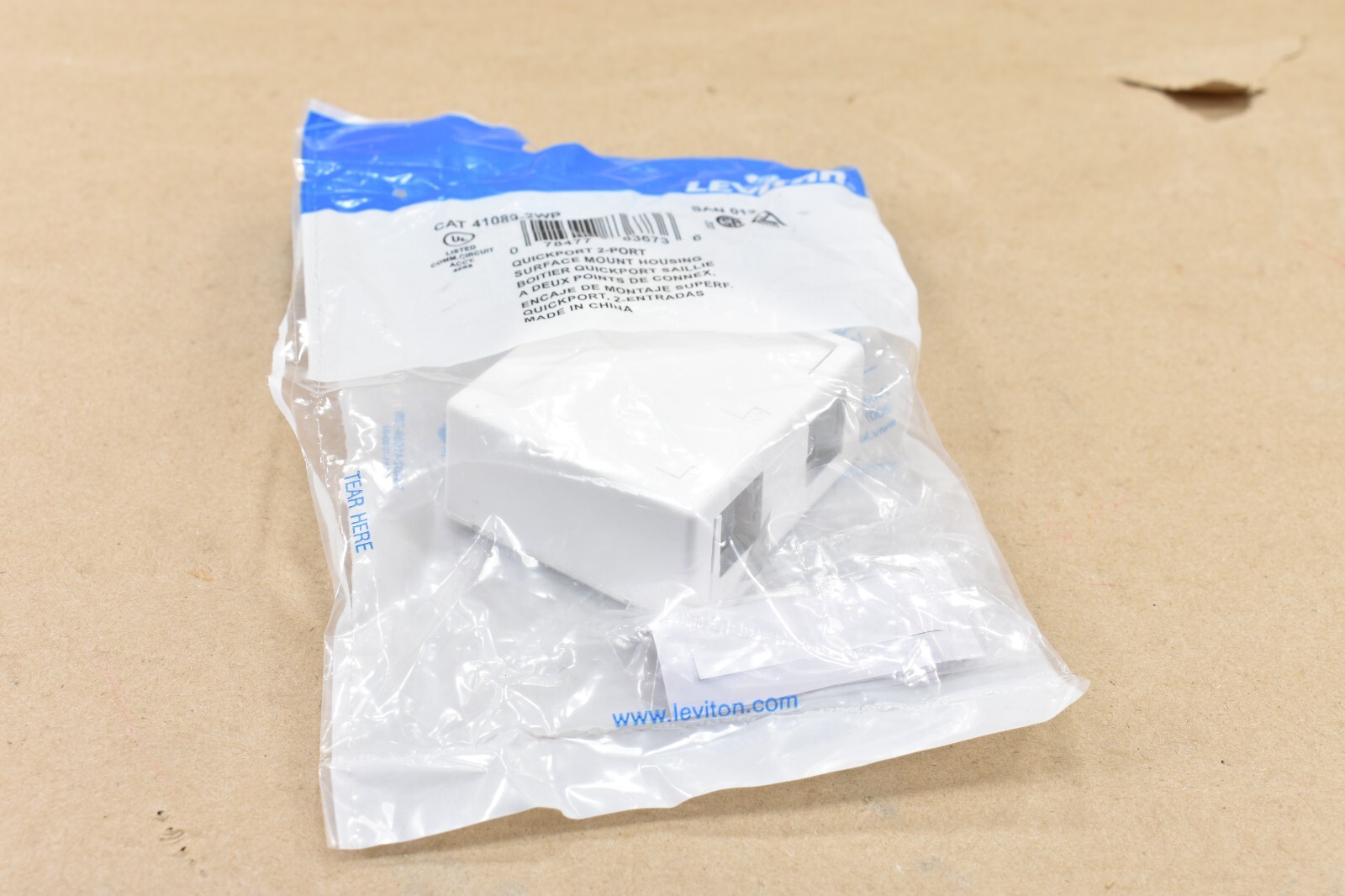 Box Of  25 Leviton 41089-2WP,  Surface-Mount QuickPort Box  