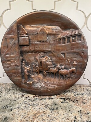 W.H Bossons The Arrival England Chalkware Plaque