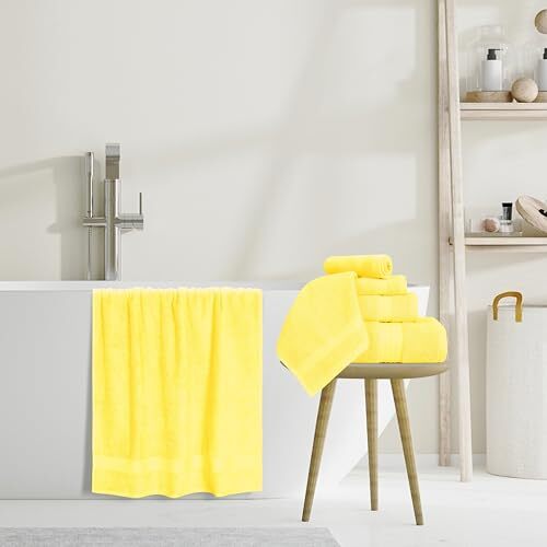 Ultra Soft 8-Piece Towel Set - 100% Pure Ringspun 8 Piece Towel Set Yellow - Picture 6 of 7
