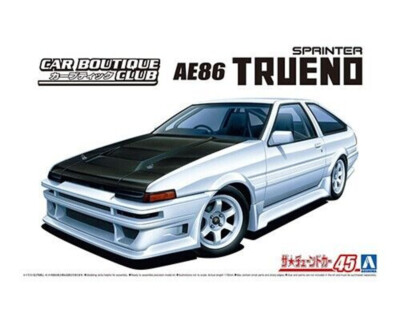 Aoshima 1/24 TOYOTA TRUENO BOUTIQUE CLUB AE86 TRUENO 1985 Plastic Model Kit