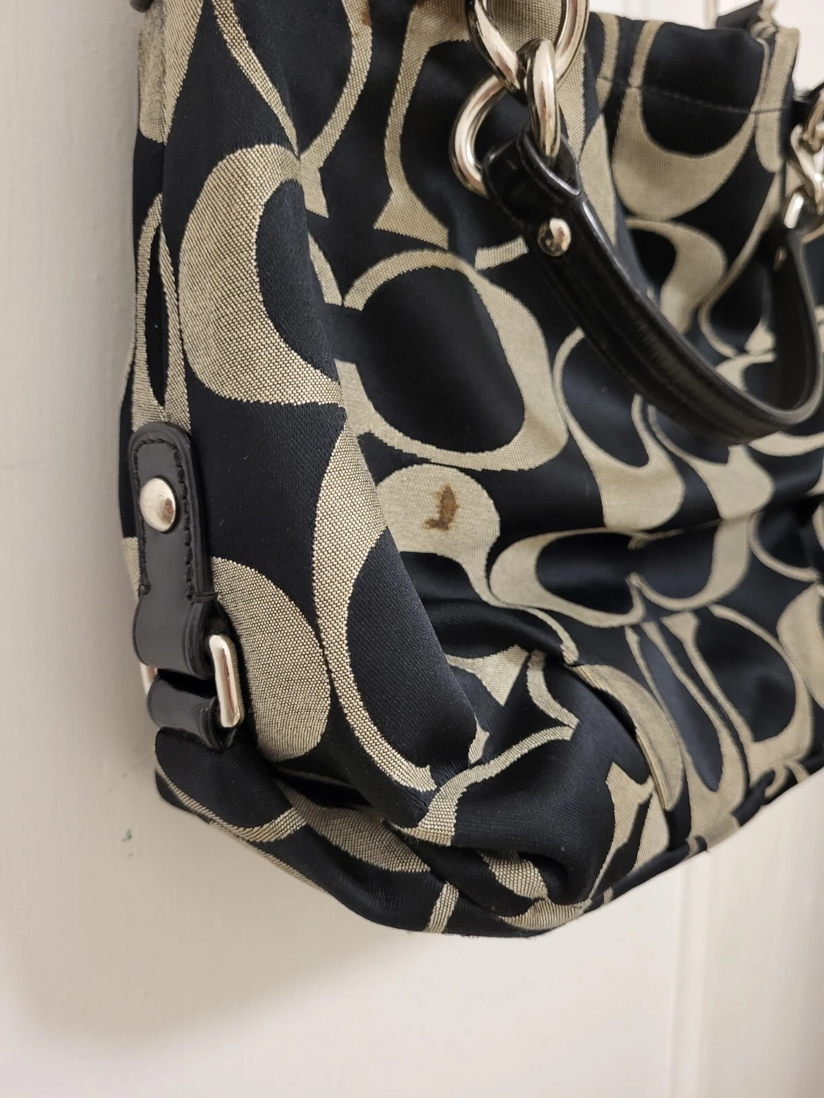 Borsa a tracolla Coach Signature Brooke C1176 F17183 Borsa kaki e nera