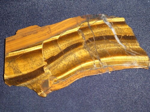 Blau Gold bunte Tigerauge Platte - 5 7/8 "x3" --rau für Kabinen - Bild 2 von 3