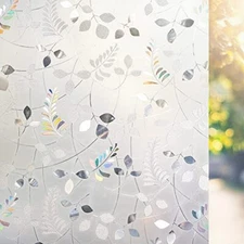  Window Privacy Film Stained Static Cling Glass Film 3D Decorative Colorful 