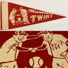 1960’s Vintage Minnesota Twins Baseball Mlb 3.5x8.5 Mini Pennant Banner — photo 1