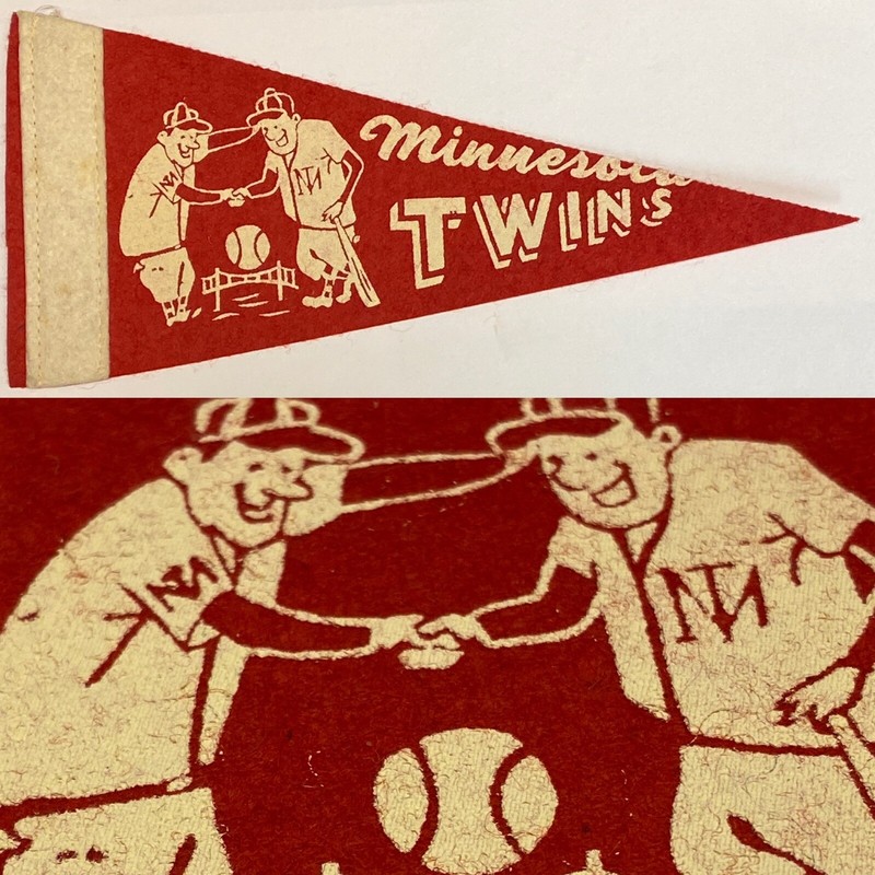 1960’s Vintage Minnesota Twins Baseball Mlb 3.5x8.5 Mini Pennant Banner