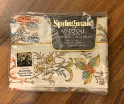 Vtg Springmaid Metropolitan Museum of Art Newburyport Twin Flat Sheet NIP