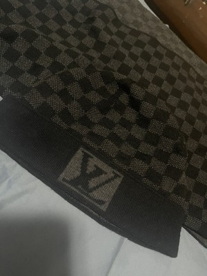 petit damier hat and scarf