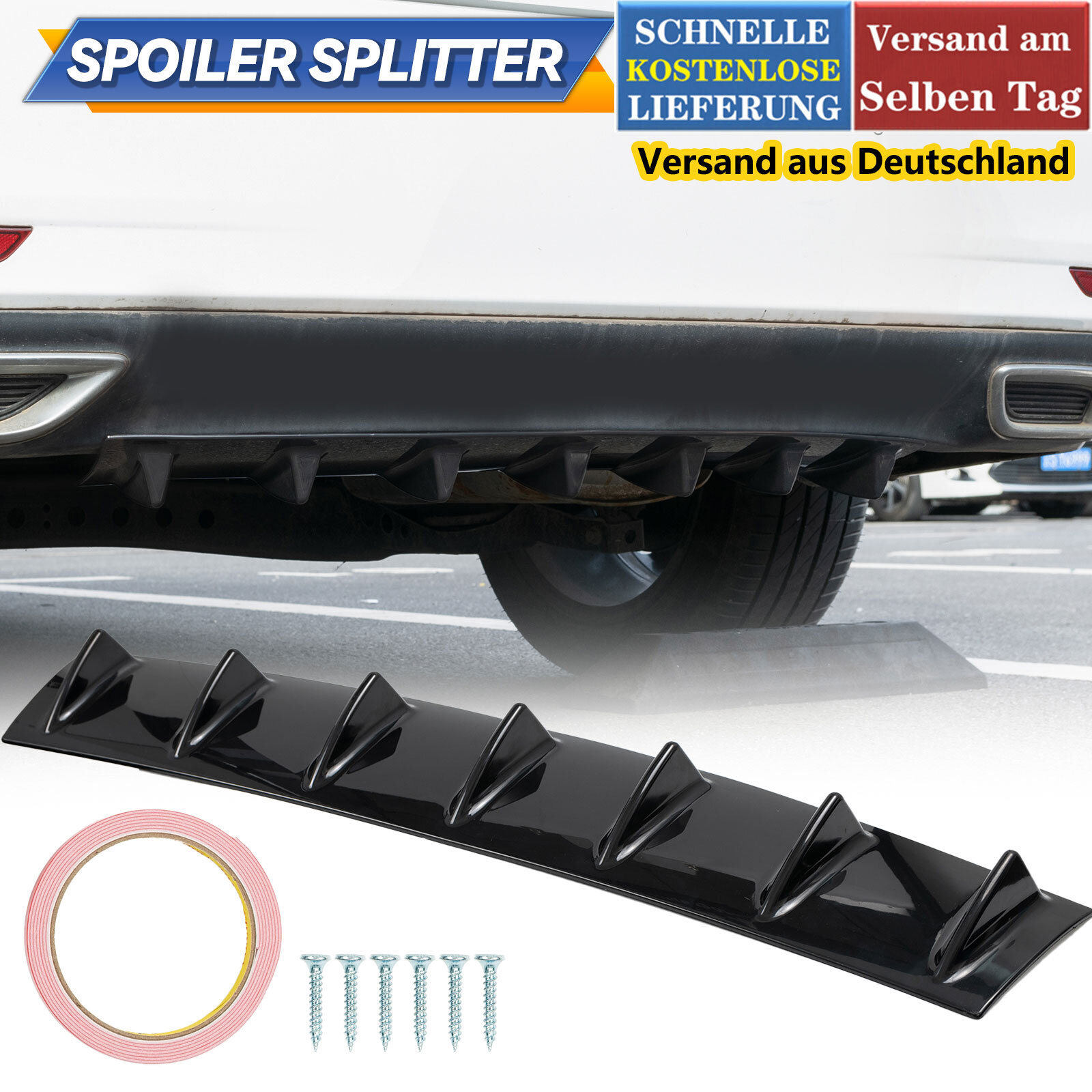 4-teiliger Heckspoiler Set Universal - Shark Fin Design Für Sportliches Look