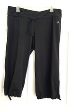 EUC Adidas Climalite Women's Black Pull-On Yoga Athletic Pants-Drawstring. Sz L