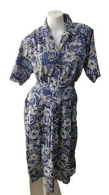 Allison Smith 2 PC Robe Coton - Taille 16 Haut, 14 Jupe, 100% Coton, Vintage - Photo 1/4
