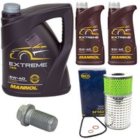 MotoröL Set Mannol Extreme 5W-40 7 Liter + ÖLfilter + Schraube FüR Mercedes 190