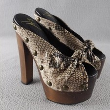 Giuseppe Zanotti Saintro Peep Toe Snakeskin Studded Platform Mules EU 35.5 845