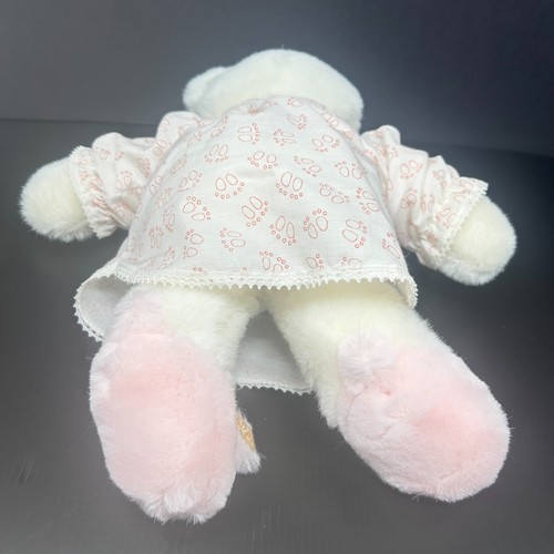 Gund Blanco Peluche Dos Zapatos Oso Felpa Rosa Conejito Zapatilla Pies Vestido Relleno 1985 - Imagen 10 de 20