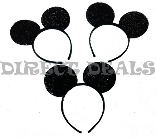 8 Stck. Minnie Mickey Mouse Ohren Stirnbänder schwarz rot gepunktet Schleife Party Gefälligkeiten - Bild 4 von 4