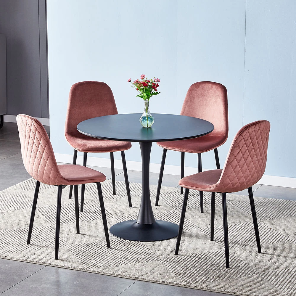 3ft 90cm Round Dining Table Metal Pedestal Kitchen Dinner Coffee Office Tables