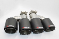 2 PIEZAS ID:2.5" OD:4" Punta de escape Akrapovic Fibra de carbono Tubo doble Tipo H Tubo cuádruple