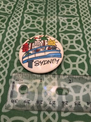 Vintage 1980s Sydney Australia Wildlife Diversity Train Pin Button FREE SHIP
