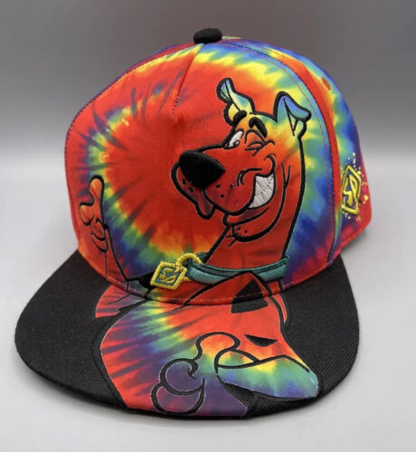 Scooby Doo SnapBack Hat Tie Dye Red Black Cartoon Dog Rut Ro