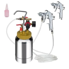 2L/0.5gal Spray Paint Pressure Pot Tank 1.8mm Nozzle Spray Gun Hoses Kit