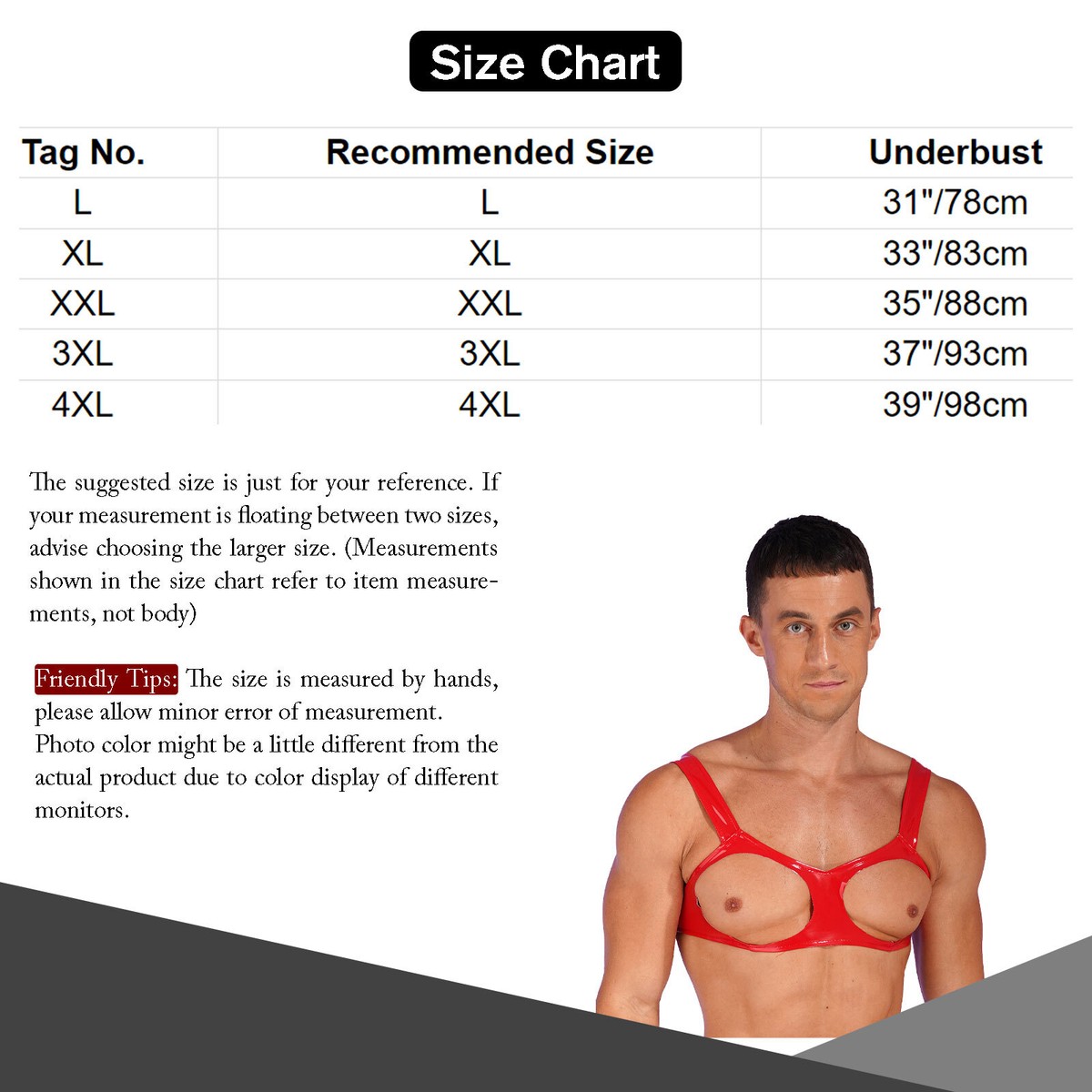 Bra Cup Size Chart For Men