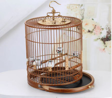 64 branch Chinese Oriental Round Shape Bamboo Wood Birdcage Display