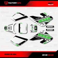 White & Green Shift Racing Graphics kit Fit 00-03 Honda XR50 XR 50 Decal pitbike