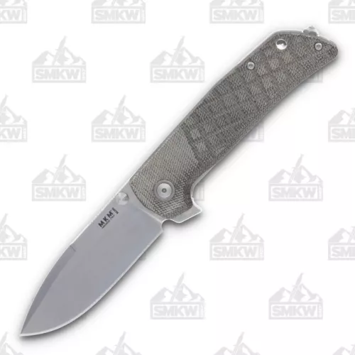 MKM Maximo Folding Knife 3.23in Plain Drop Point Green Micarta MKMMGCT