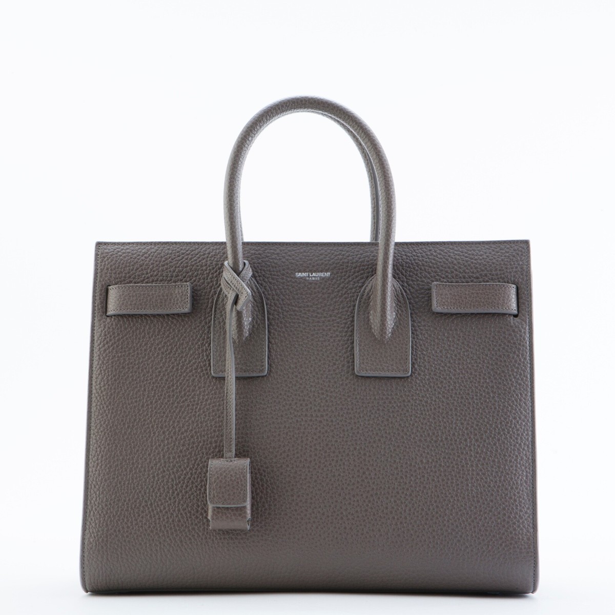 SAINT LAURENT グレー ハンドバッグ Saint Laurent Classic Sac De Jour Small Grained Leather, Grey | eBay