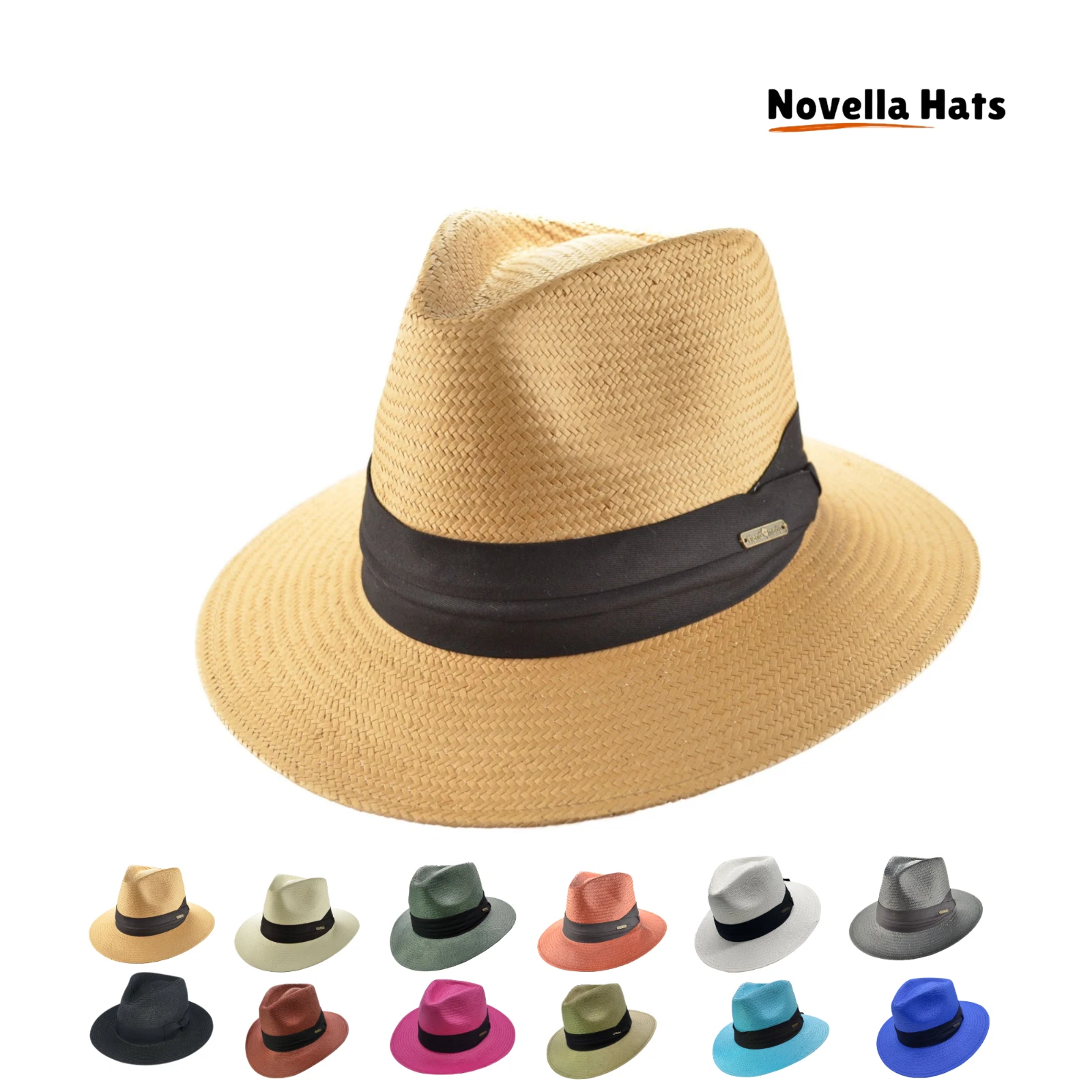 Adjustable Summer Panama Hat – Wide Brim Fedora Straw Sun Hat for Men Women
Opens in a new window or