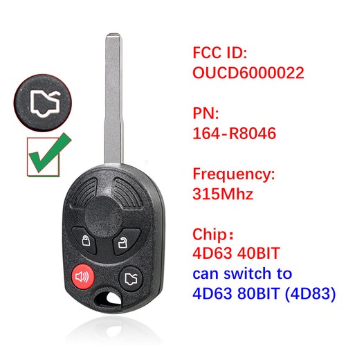 2 For 2013 2014 2015 2016 2017 2018 Ford Escape Keyless Entry Key Remote Fob - Foto 2 di 6