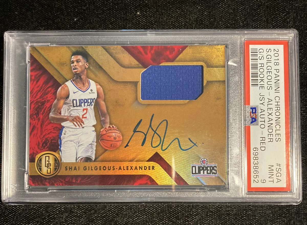 2018 Gold Standard Shai Gilgeous-Alexander RC RC RPA Jersey Auto Red PSA 9 POP 1