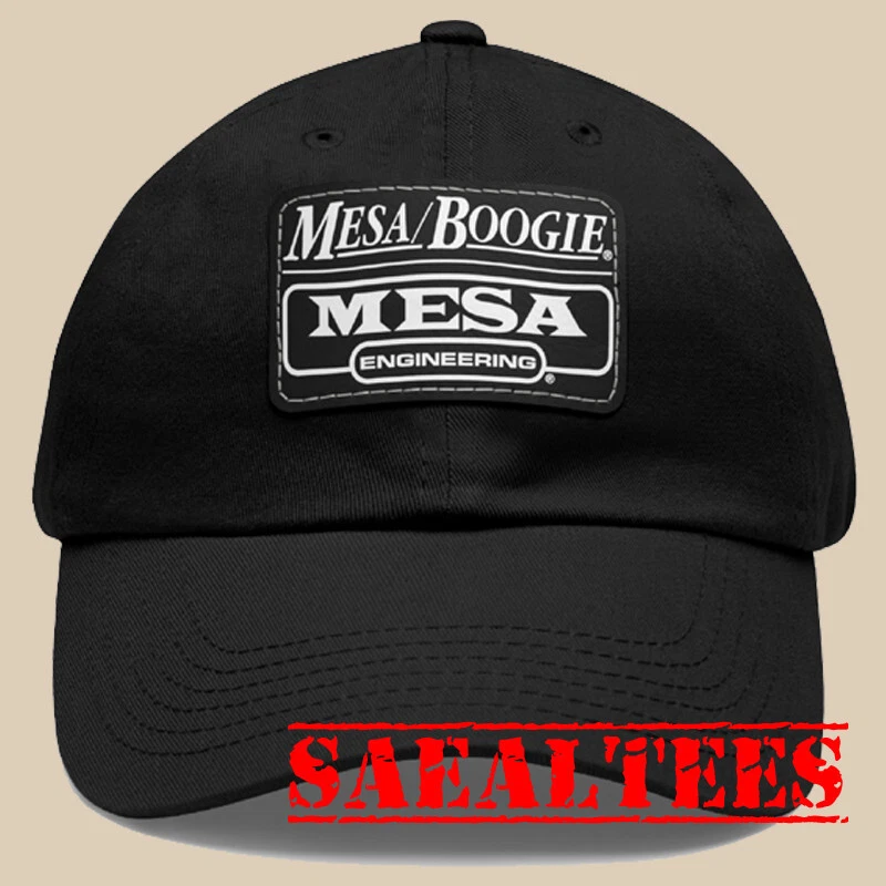Mesa Boogie Logo Black Dad Hat with Leather Patch - Adjustable Size