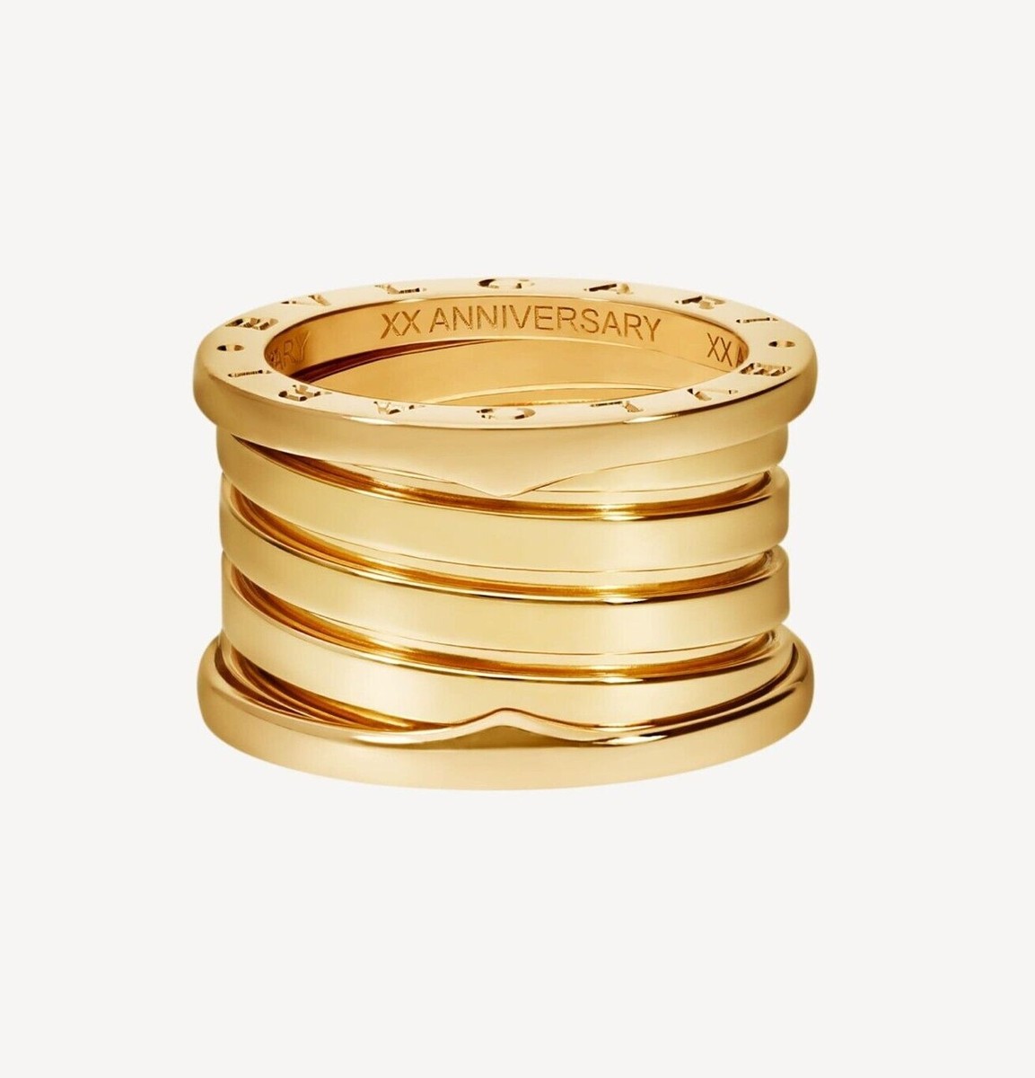 Bvlgari B Zero 1 Five-Band Ring 18K Yellow Gold Size 7 (54