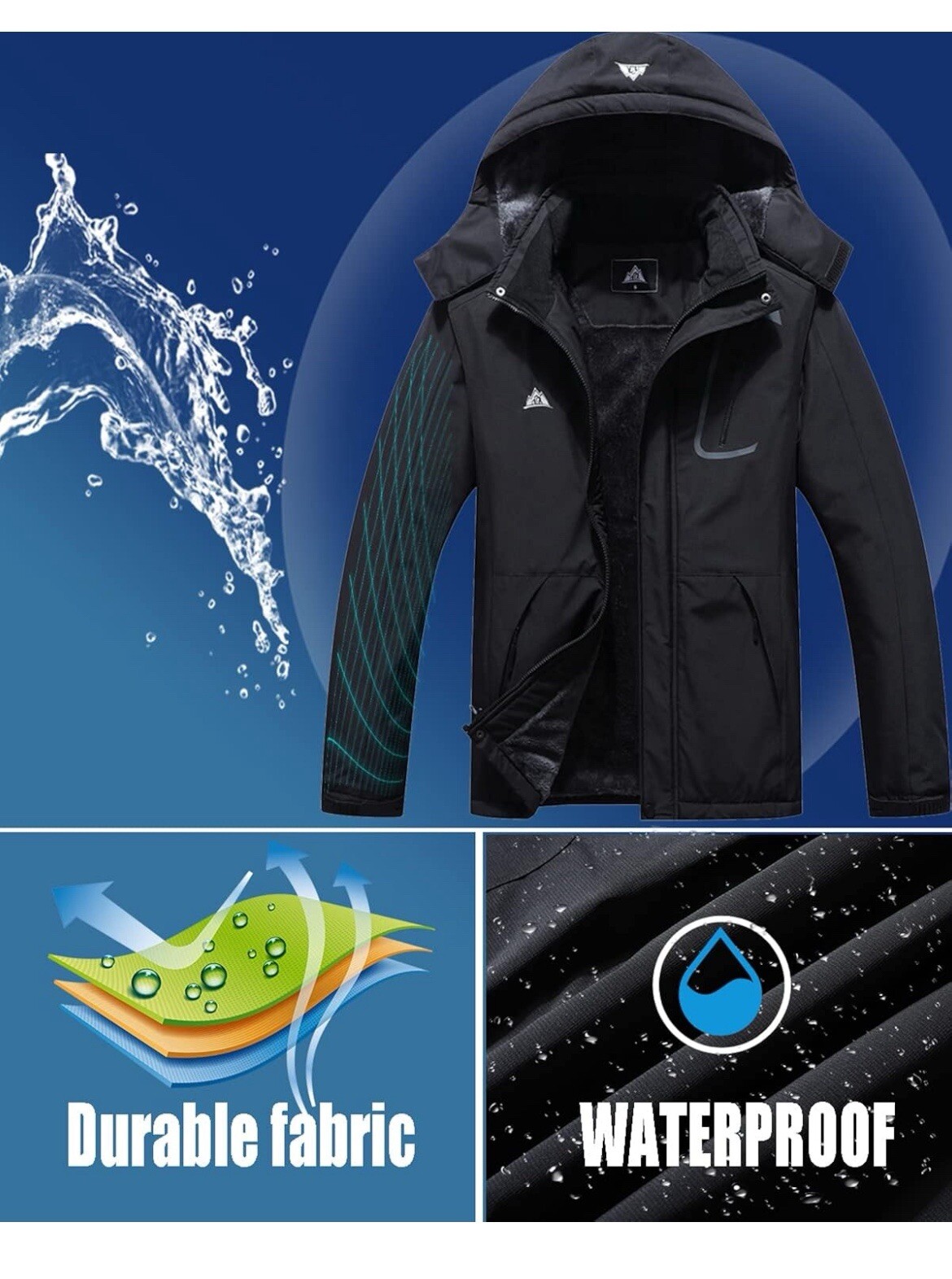 Women's Waterproof Ski Jacket Warm Winter Coat Outdoor Windbreaker Hiking NWT