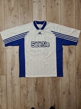 ADIDAS RETRO VINTAGE 90s FOOTBALL SHIRT SOCCER JERSEY #19 WHITE BLUE JERSEY szXL