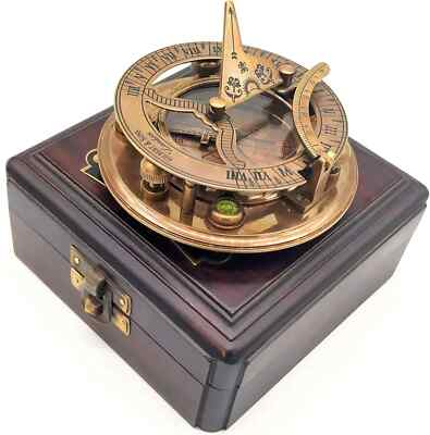 #ad Antique Brassamp;Copper Sundial Boussole Handmade Compass Unique Gift of Elegance $70.40