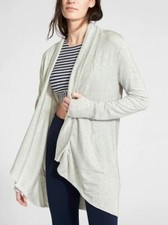 ATHLETA Cozy Soft Pranayama Wrap Light Grey Heather Cardigan Medium