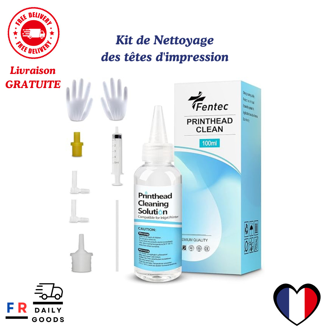 Kit de nettoyage têtes d'impression Epson HP Canon flacon de 100mL