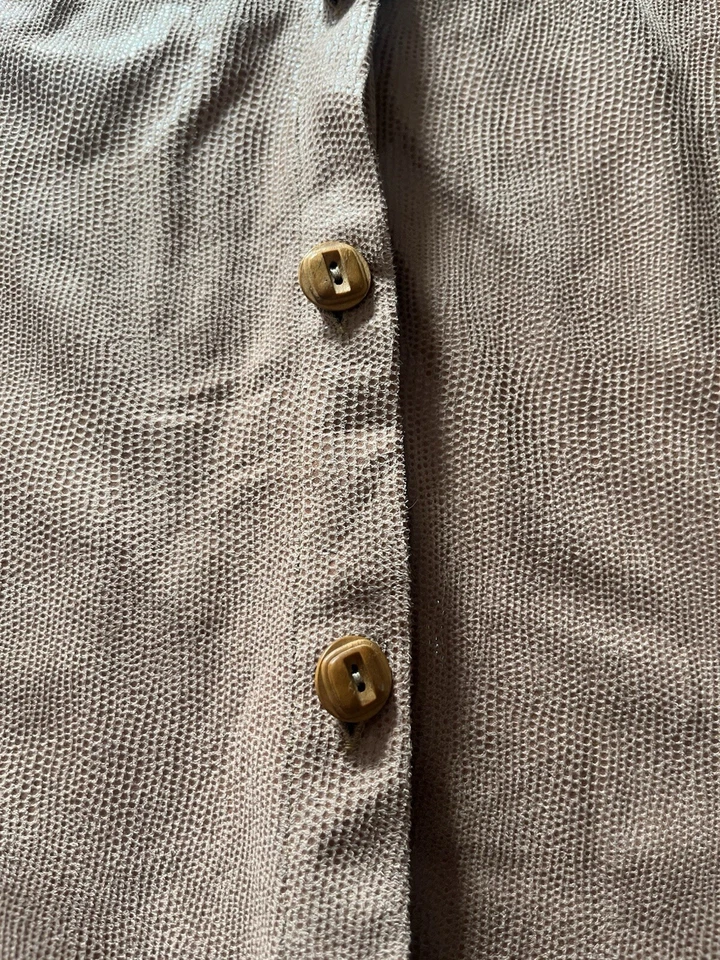 VINTAGE Joseph Ribkoff Sleeveless Button Up Top Blouse Size 12 Brown Made In Aus Foto 2 de 4