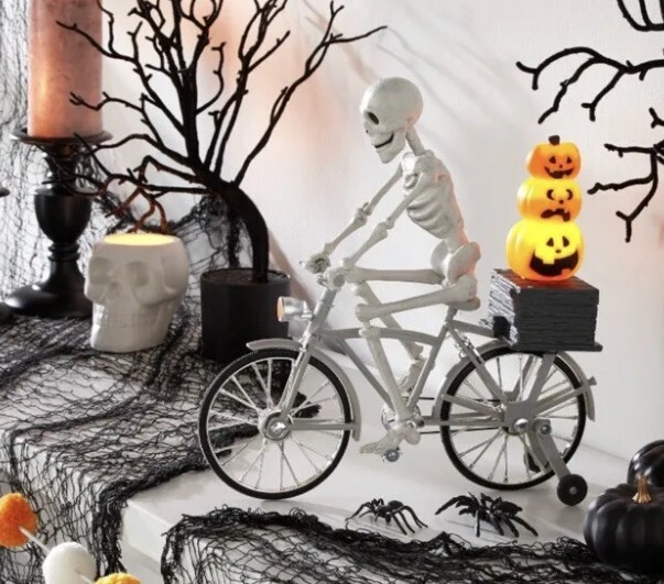 Hyde & Eek Halloween Animated Skeleton On Bicycle Riding Bike Lights