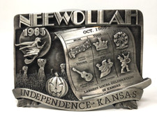 BELT BUCKLE Neewollah 1985 Independence Kansas Limited 275/650 Halloween Fest