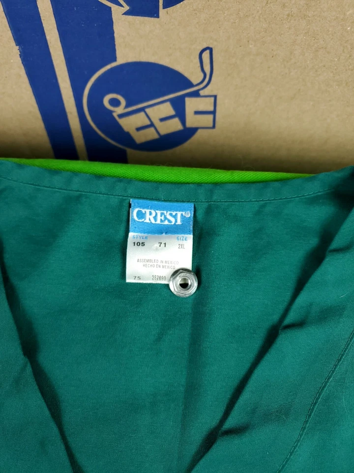 Crest изумрудно-зеленый унисекс мужчин женщин скраб верхний размер 2XL - Изображение 2 из 4