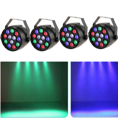 4 Stück Bühnenlicht Set 15W LED RGB Flat PAR Licht DMX Bühncht Beleuchtung