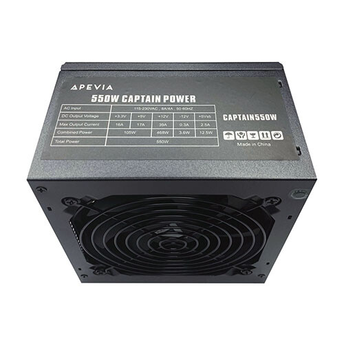 Apevia CAPTAIN550 550W ATX12V Power Supply Black sandblasting coated - Picture 4 of 12