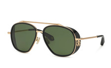 ROBERTO CAVALLI SRC008M 0300 ROSE GOLD GREEN AVIATOR AUTHENTIC SUNGLASSES
