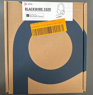 Poly Blackwire 3320 USB Black On Ear Double Headset w/ Boom Mic Teams