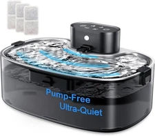 Wireless Cat Water Fountain, 112oz/3.3L No Pump Whisper Quiet Pet Water Fountain
