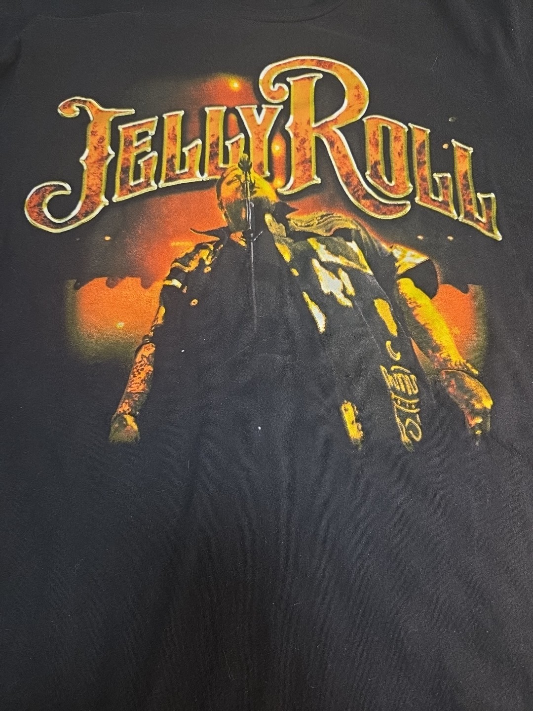Jelly Roll Fire Portrait T-Shirt Men’s XL Black Bella Canvas Soft Graphic Tee image 2