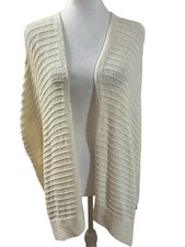 Black Tape Ivory Open Front Cardigan Shrug Poncho Sz Med