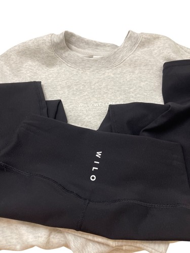 Wilo Wellness Club grauer Pullover Sweatshirt & schwarze Leggings Set neu - Bild 1 von 15